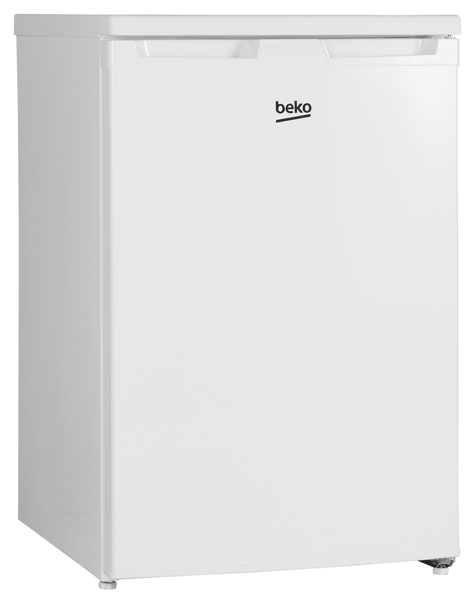 Een witte Beko koelkast. Het is een klein model met één deur en het Beko-logo.