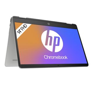 HP x360 14a-ca0312ng, Chromebook, mit 14 Zoll Display Touchscreen, Intel® Celeron®,N4120 Prozessor, 4 GB RAM, 64 GB eMMC, Intel® UHD 600, Silber, Google Chrome OS