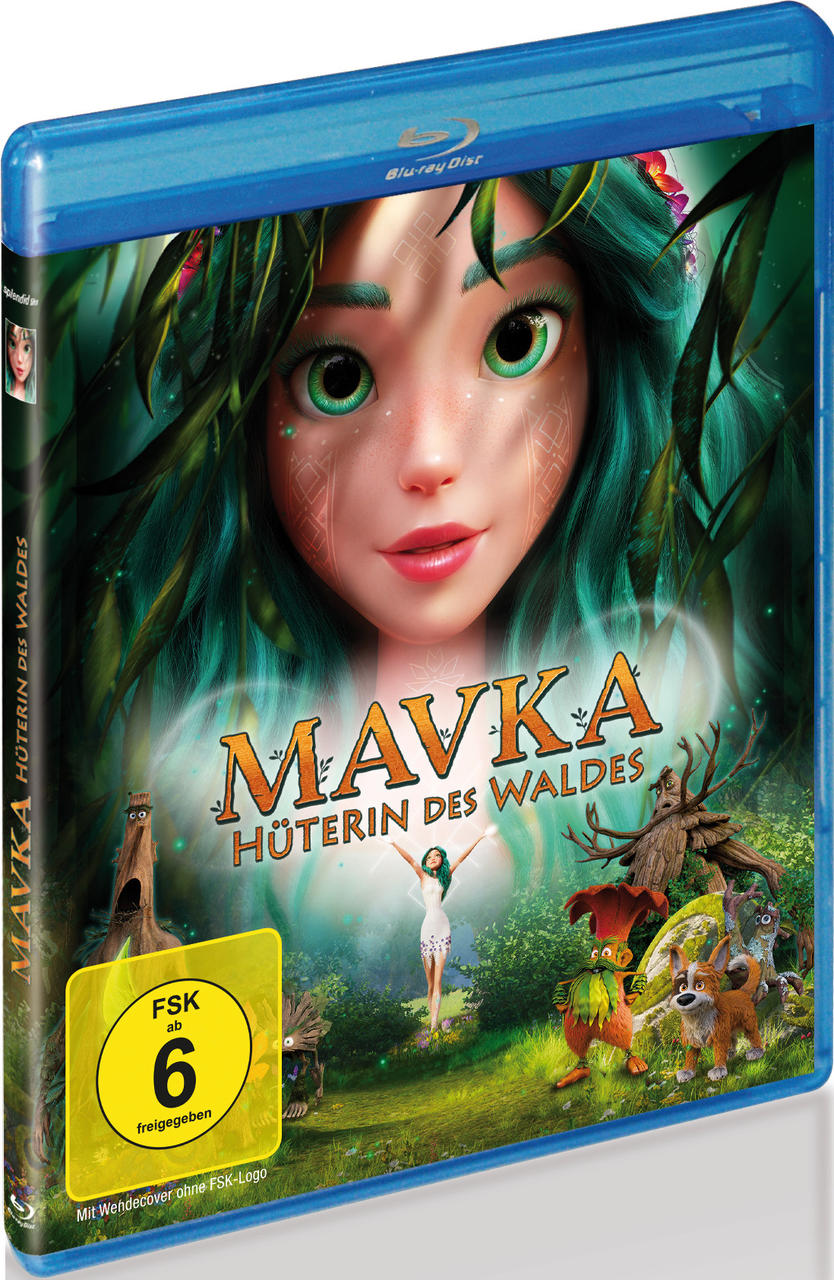 Ein Blu-ray-Case zeigt eine Zeichentrickfrau mit grünen Haaren und einem Waldhintergrund, mit deutschem Text.