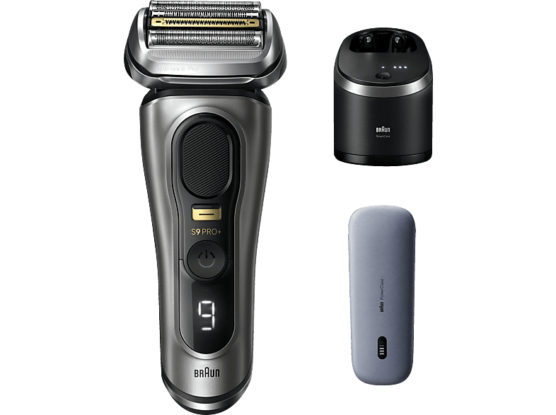 Braun Series 9 9395cc Elektrorasierer – Mit Reinigungsstation, Nass/Trocken, 60 Min. Akku