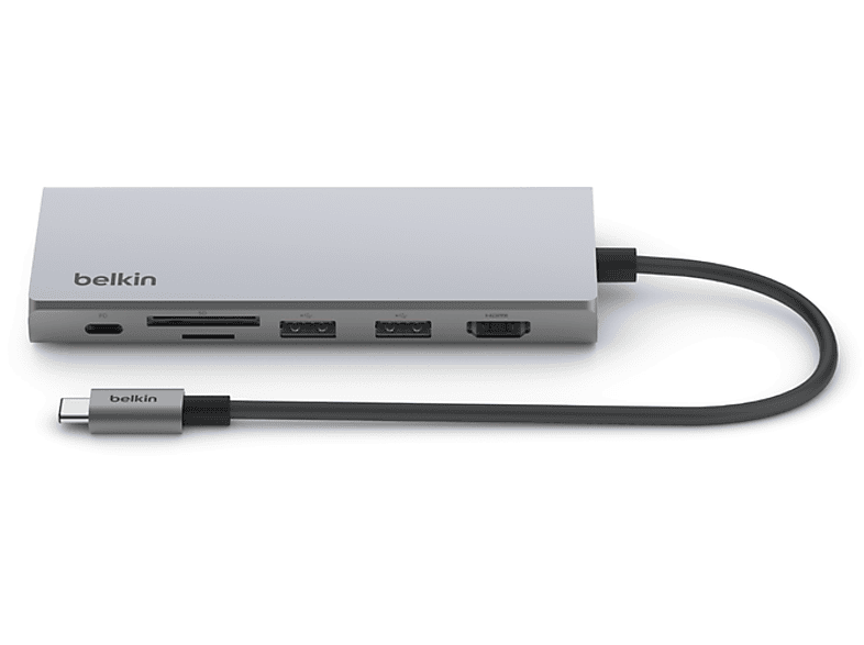 BELKIN INC009 USB- C’den 7’si Bir Srada Çoklayıcı Adaptör Gri_1