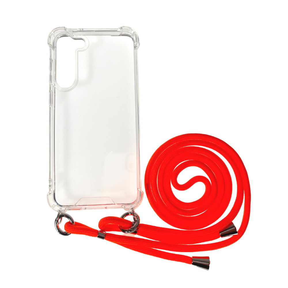 CASE AND PRO Samsung S23 Ultra TPU+PC átlátszó tok akasztóval, narancssárga (FEST-Samsung-S23U-O)