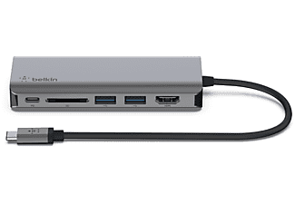 BELKIN USB-C’den 4’ü Bir Arada Çoklayıcı Hub Gri_1