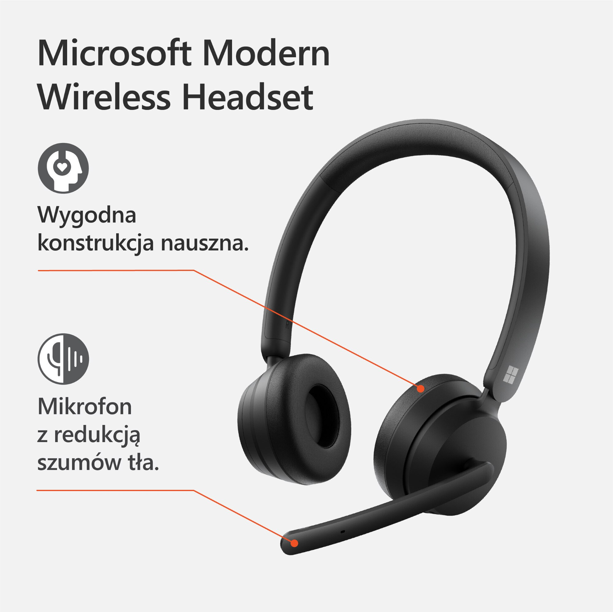 Słuchawki bezprzewodowe MICROSOFT Modern Wireless Headset 8JR-00009