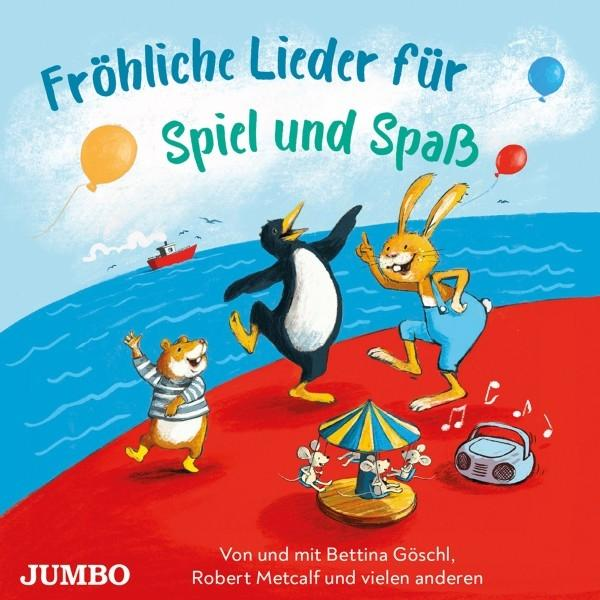 Kinderbuchcover. Tiere singen und tanzen, mit bunten Illustrationen und Text.