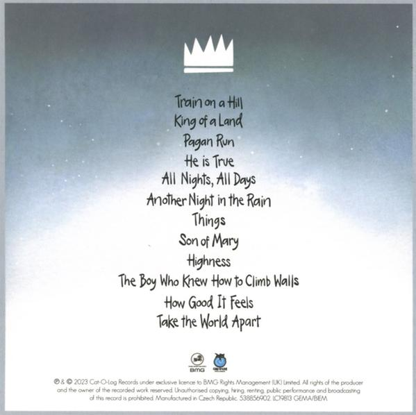 Rückseite einer CD-Hülle mit Songtiteln und Credits.