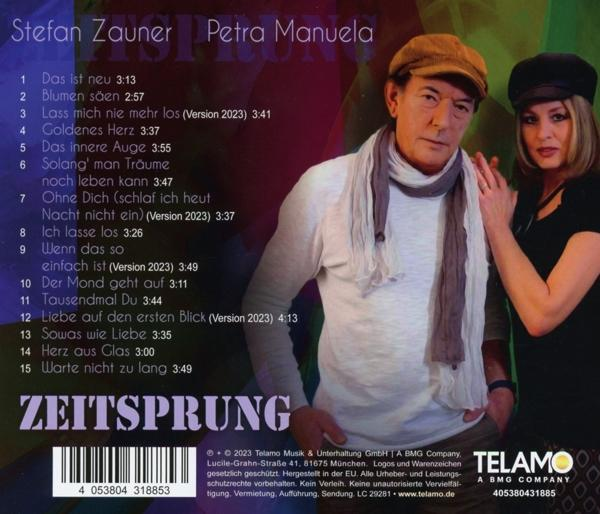 Rückseite einer CD mit einem Bild von zwei Personen. Der Text ist auf Deutsch.