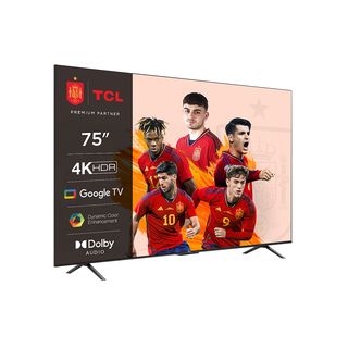 TV LED 75" - TCL 75P635, LCD, 4K HDR TV, Google TV, Control por voz, Smart TV, Dolby Audio, HDR10, Negro
