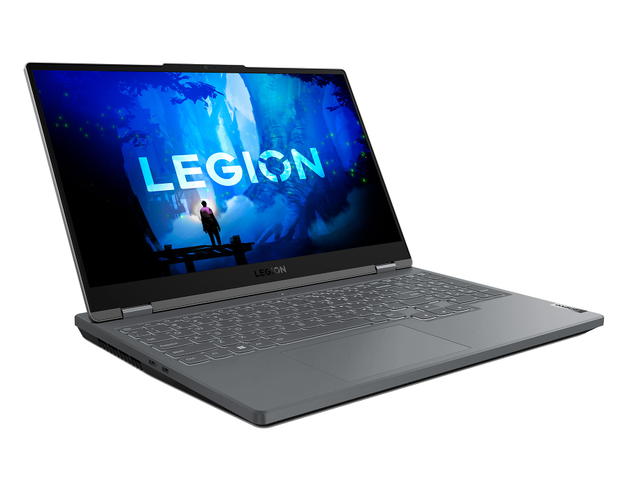 Un portátil con una pantalla que muestra la palabra LEGION.