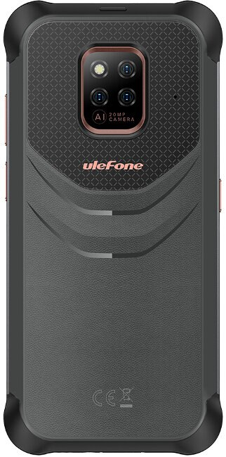 Czarny, wytrzymały smartfon Ulefone, widok z tyłu z aparatem.