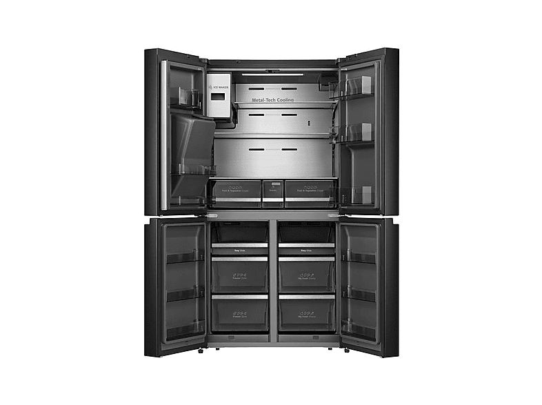 Hisense RQ760N4IFE Multi Door Side by Side, Kühl- und Gefrierkombination (577 l, E, 1785 mm hoch, No Frost (verminderte Eisbildung), Schwarz) — Foto 2 von 5