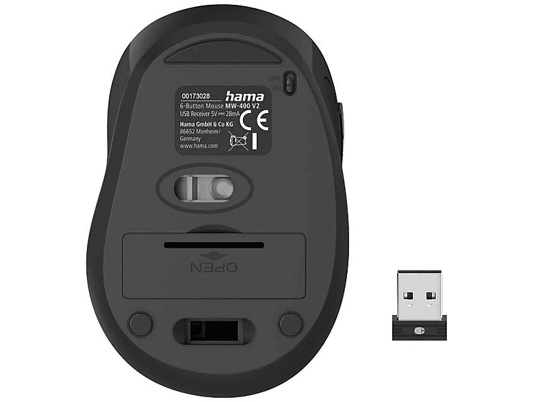 Mysz bezprzewodowa HAMA MW-400 V2 Czerwony 173028 – zdjęcie 3