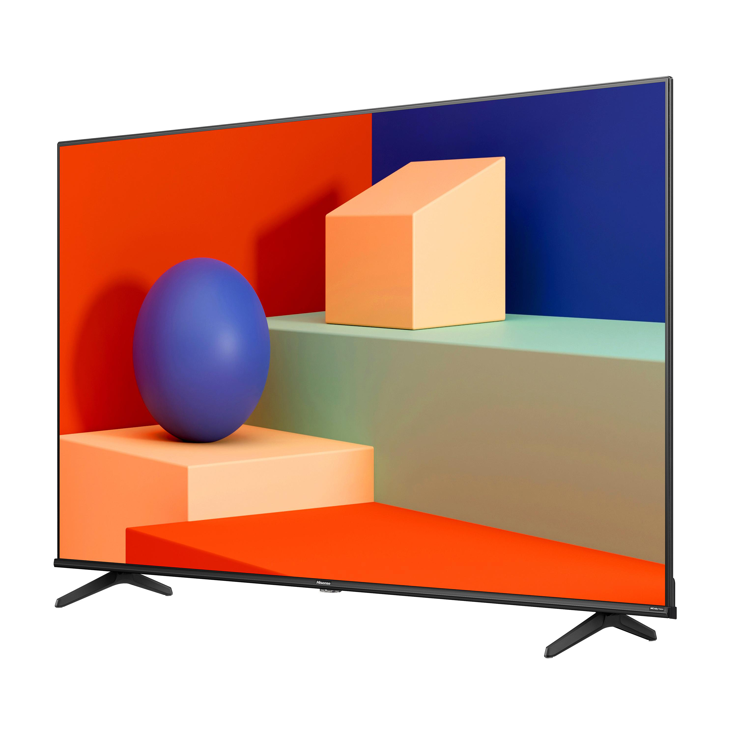 Hisense-Fernseher mit abstraktem Design auf dem Bildschirm.
