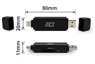 ACT USB-C/USB-A kaartlezer, SD/micro SD