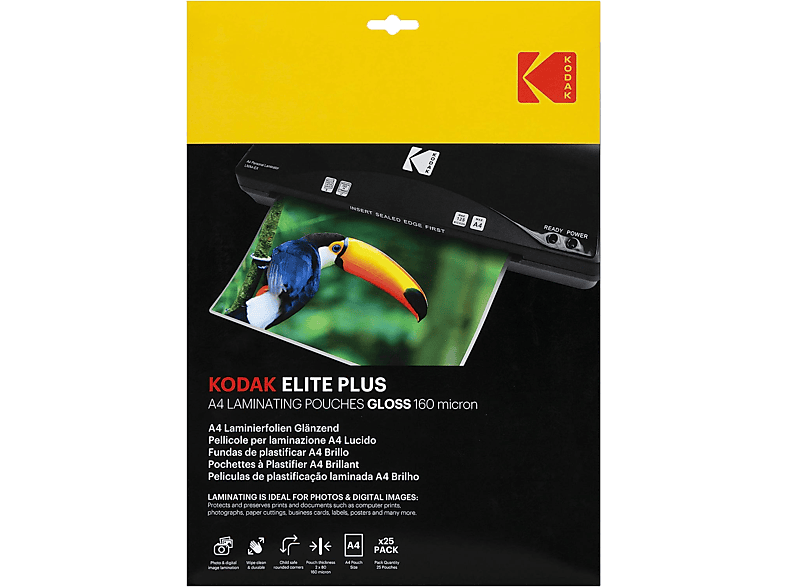 KODAK lamináló fólia (fényes) A4, 160 micron, 25 db (KO-LMA4-PK25A)