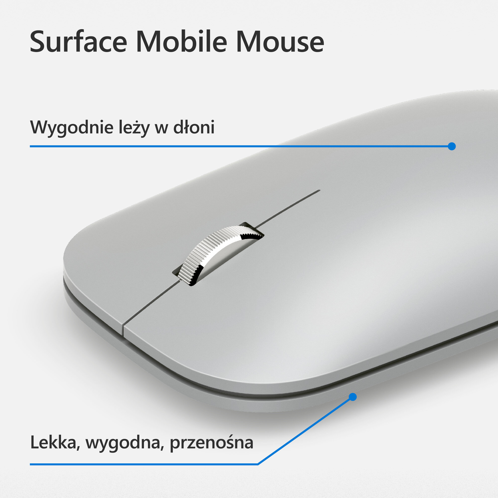 Mysz Bluetooth MICROSOFT Surface Mobile Mouse Platynowy KGY-00006