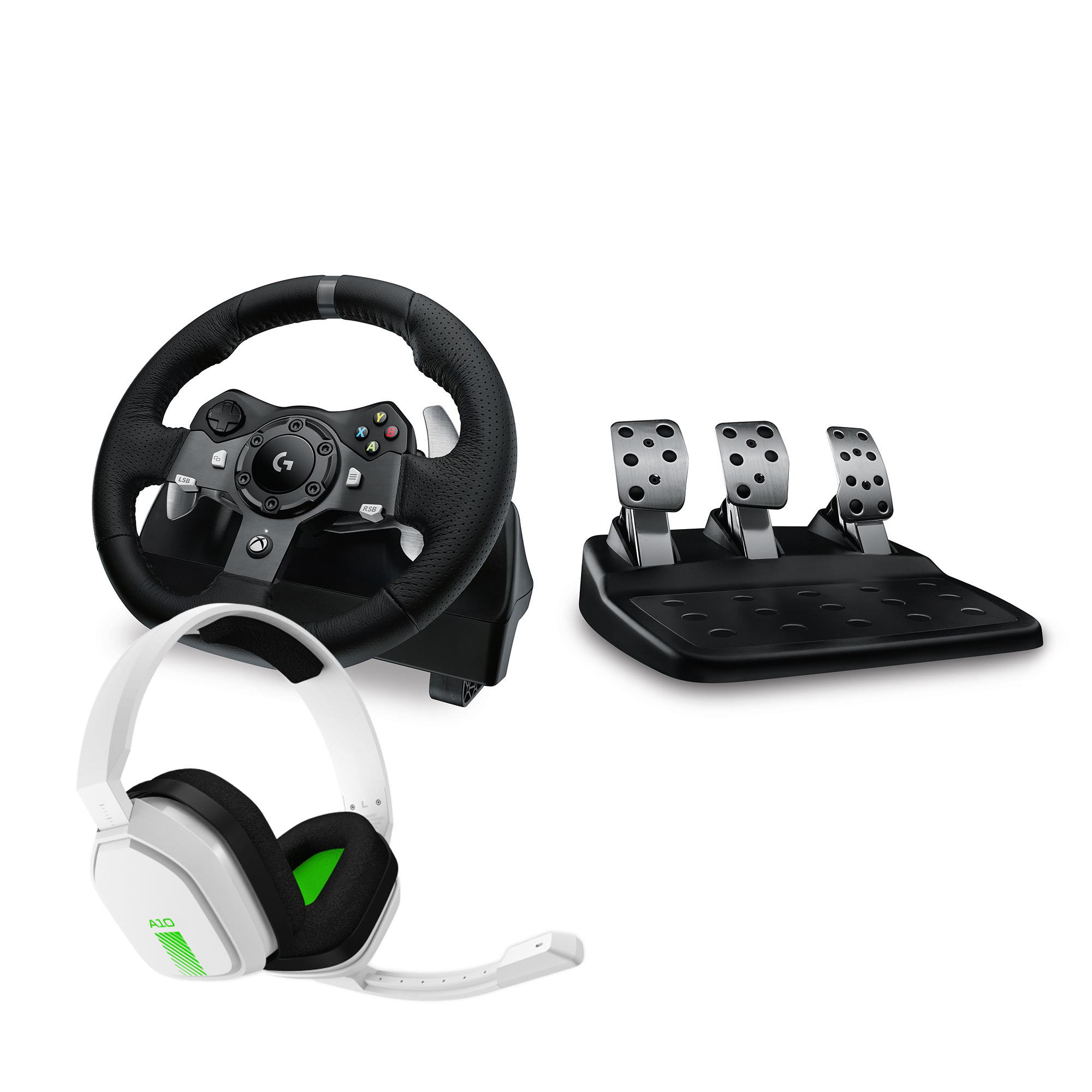 PC Gaming und + G920 Weiß Gen One Wheel: +Astro Kabelgebundenes LOGITECH Headset, Rennlenkrad Rennlenkrad Headset, & Force Xbox A10 Headset: Driving für Bodenpedale 1 Schwarz,