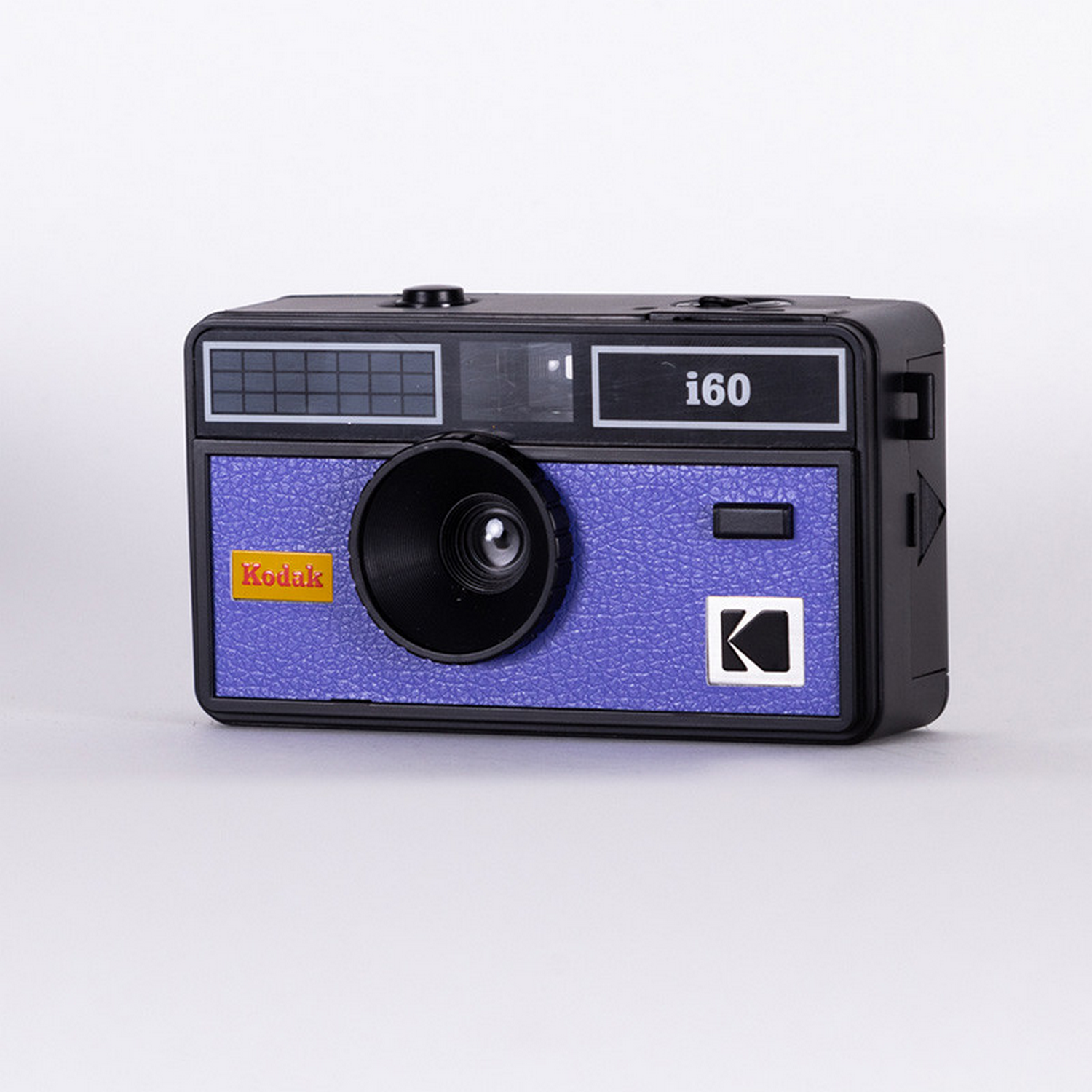 Kodak i60 retro camera in black and purple with the Kodak logo.