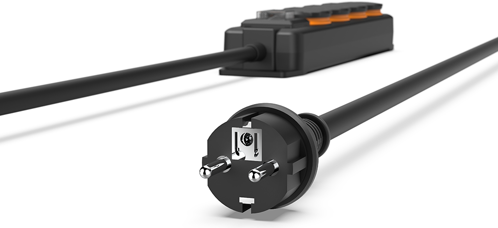 HAMA 223064 Stekkerdoos 4V IP44 schakelaar 4m Zwart