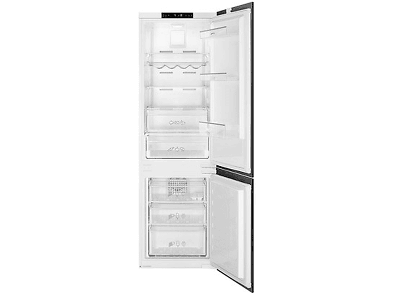 FRIGORIFERO DA INCASSO SMEG C8174TNE, Capacità netta totale 254 l, Rumorosità: 38 dB(A), 3 ripiani, Dimensioni: L 54 cm A 177,5 P 54,5 cm, Bianco, Classe E