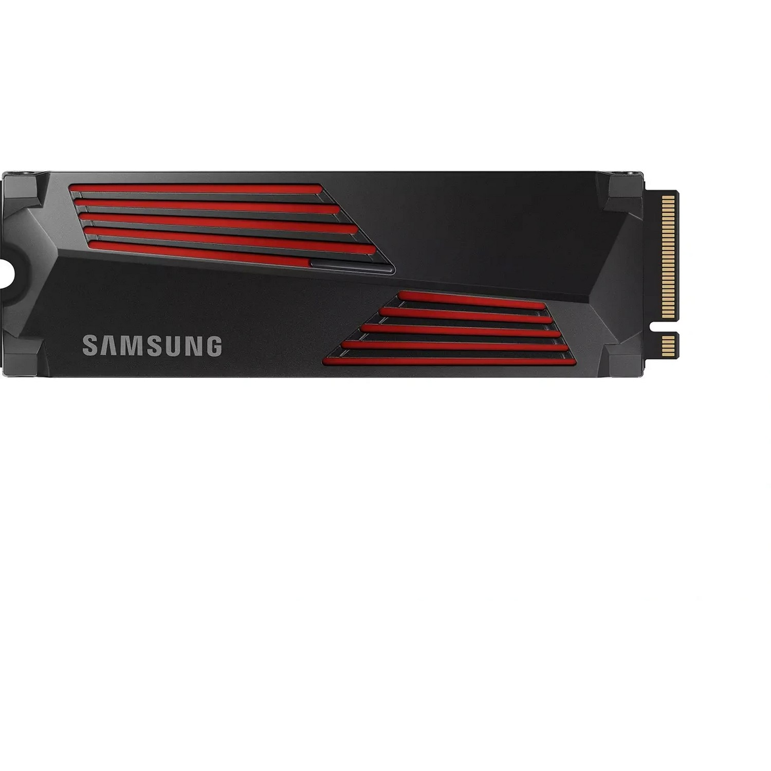 Samsung SSD with black casing and red accents. The brand name is visible.