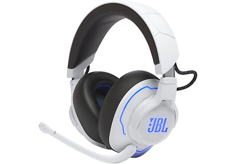 Auriculares gaming - JBL Quantum 910P Console Wireless, Para PlayStation, Inalámbrico, Cancelación de Ruido Activa, Micrófono, Blanco y Azul
