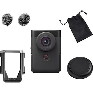 CANON PowerShot V10 Vlogging-Kit Kompaktkamera, 13.1 Megapixel, 4K UHD Video, 6.6mm/f2.8 Objektiv, WLAN/Bluetooth, Schwarz