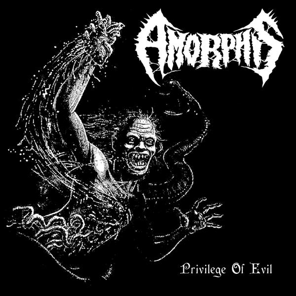 Fekete-fehér album borító szörny képpel és az AMORPHIS szóval.