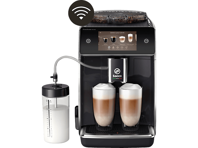 SM6680/00 Kaffeespezialitäten Deluxe Kaffeevollautomat SAECO Klavierlack-Schwarz GranAroma 18