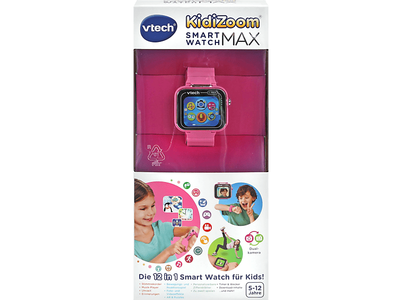 VTECH KidiZoom MAX Mehrfarbig Kinder-Smartwatch, pink