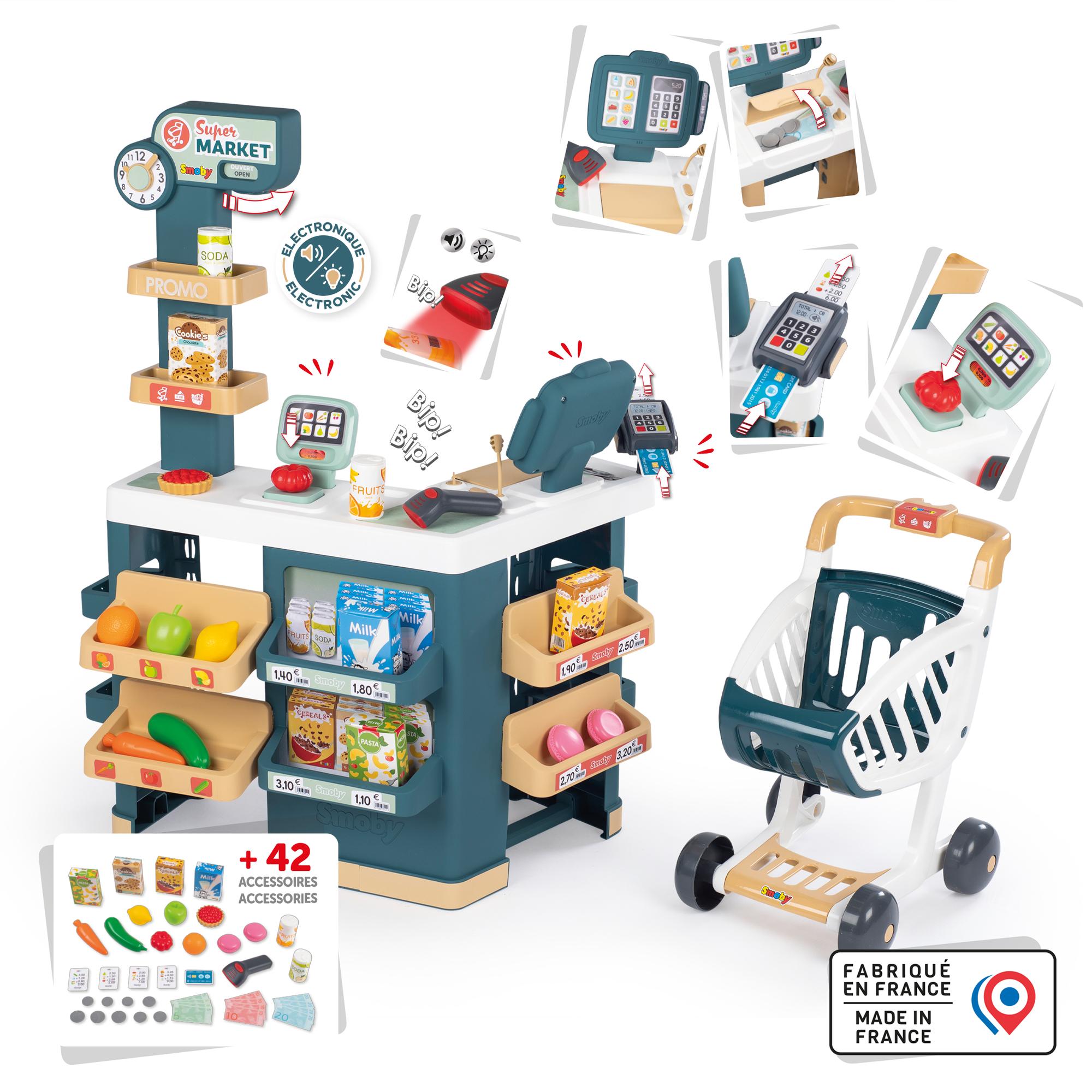 SMOBY Supermarkt mit Mehrfarbig Spielzeug Einkaufswagen