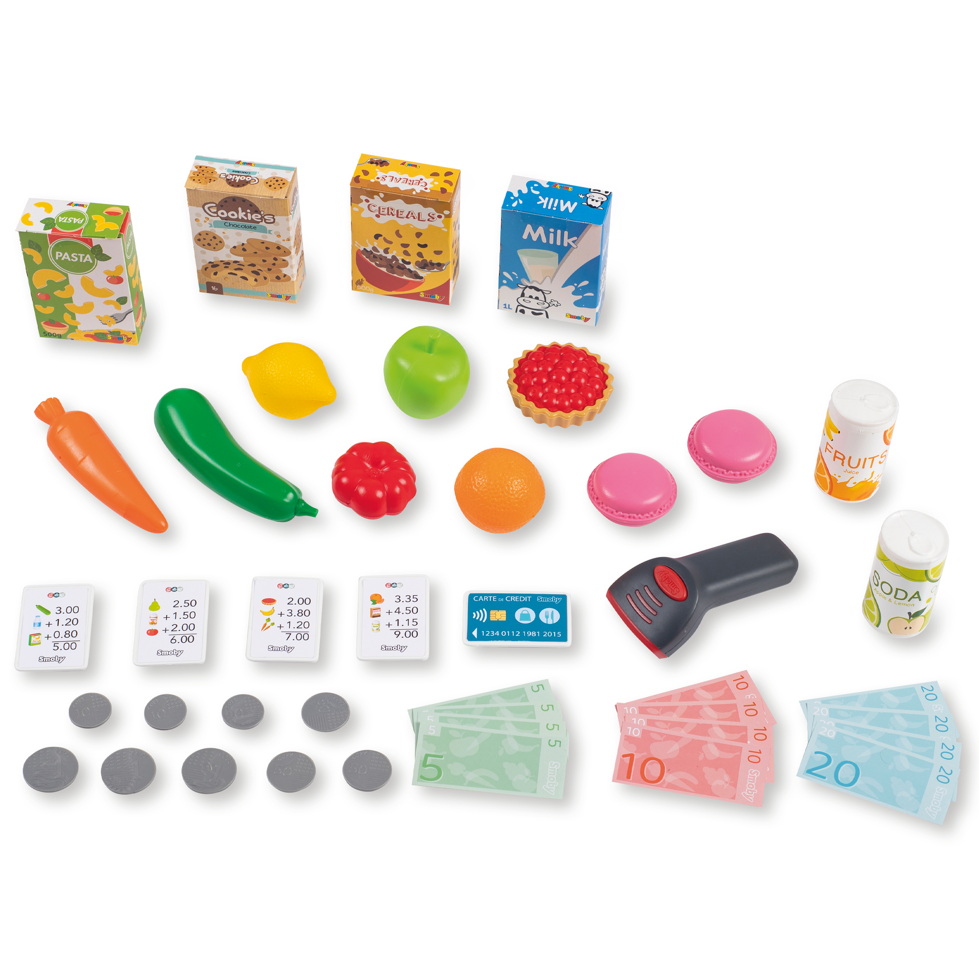 Mehrfarbig mit Spielzeug Supermarkt Einkaufswagen SMOBY