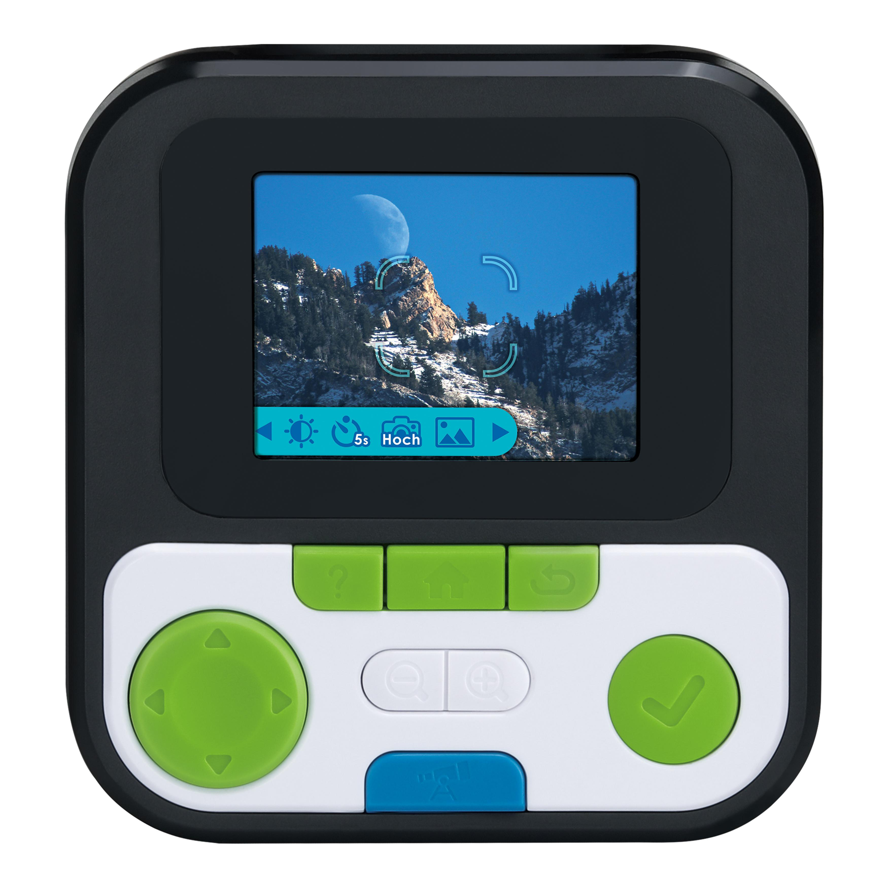Digitalkamera mit Landschaftsszene auf dem Bildschirm.