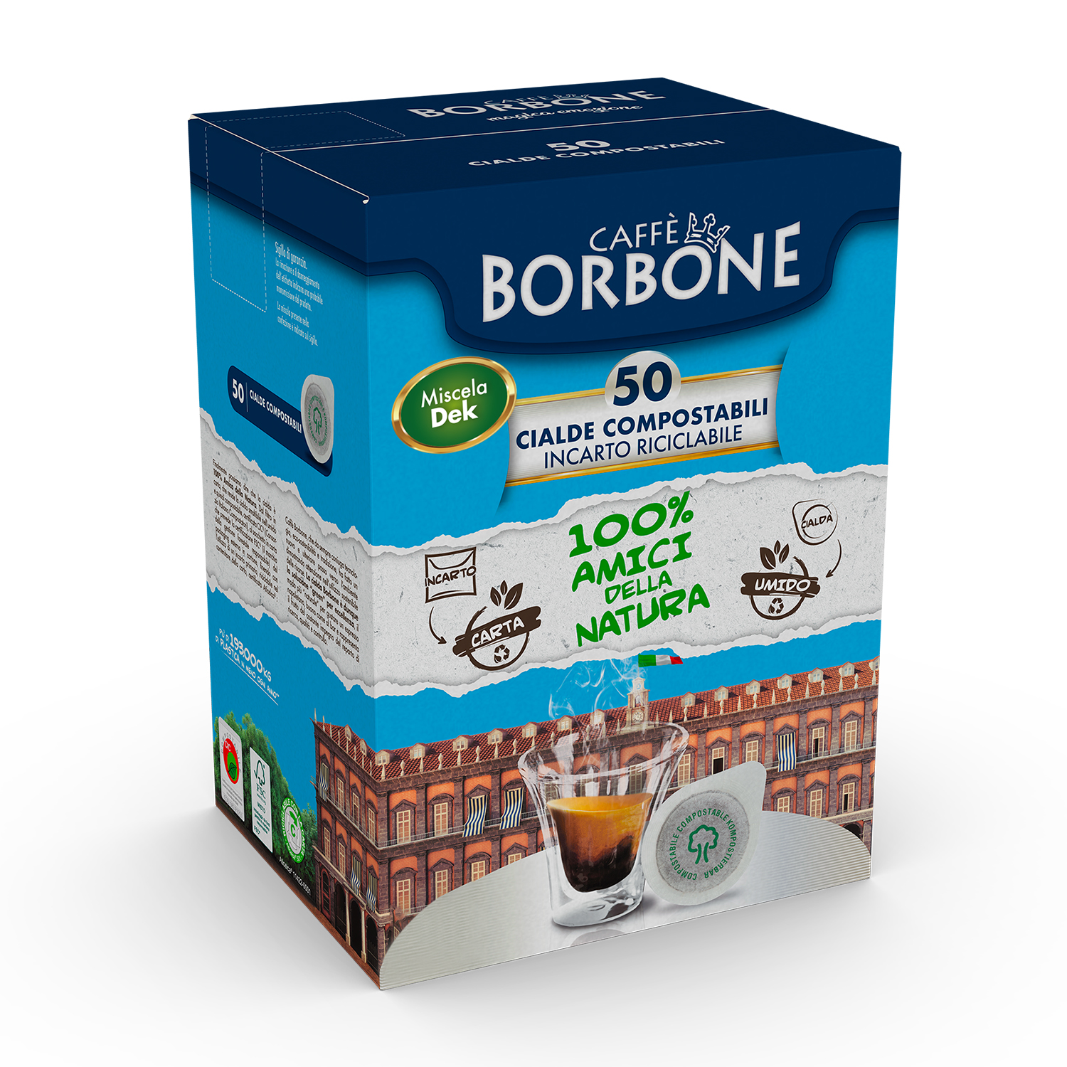 Caffe Borbone Caffè in cialde E.s.e Miscela DEK 50Pz