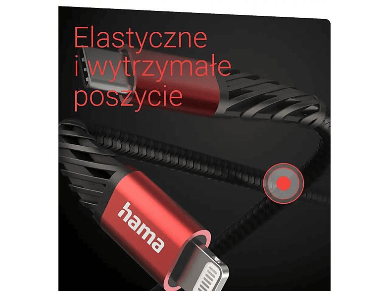 Hama Extreme USB-C – Lightning 1,5 m Czarny – zdjęcie 2