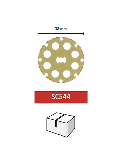 Körfűrészlap sok kis lyukkal és az SC544 szöveggel. Fehér háttéren van.