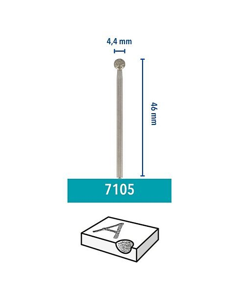Egy fúrószár kis, kerek fejjel. A méret 4,4 mm, hossza 46 mm.