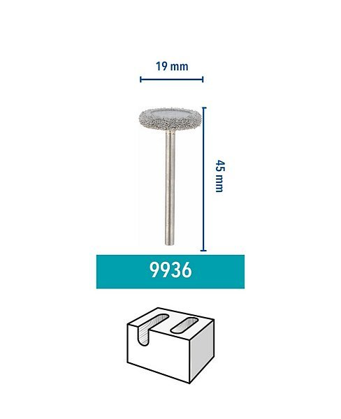 Egy kis fém szerszám méretekkel: 19mm, 45mm.