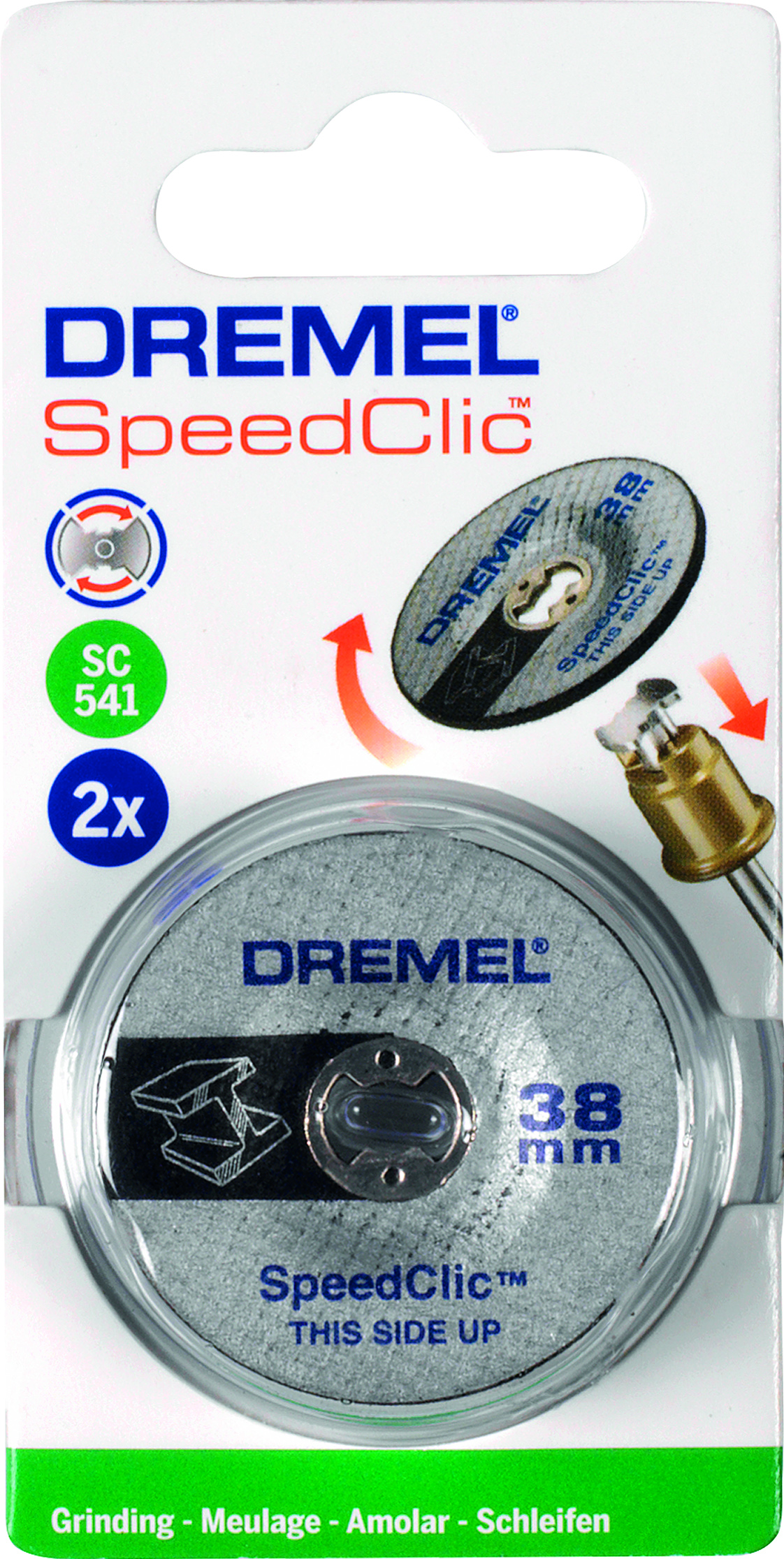 Dremel SpeedClic vágótárcsa csomag. A kerék egy szürke, kör alakú korong a közepén.