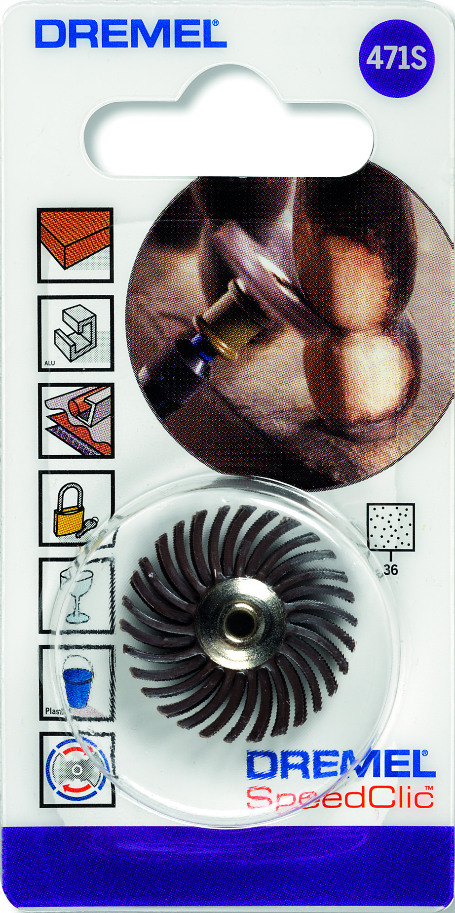 Dremel szerszámcsomag kerek kefével.
