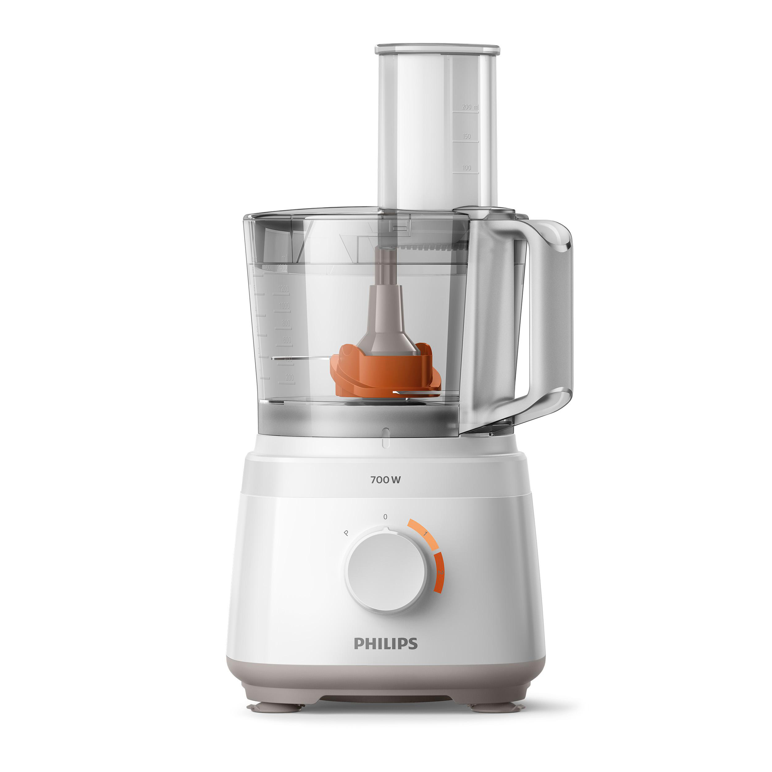 PHILIPS HR7320/00 Daily Compact Küchemaschine Weiß (Rührschüsselkapazität: 2,1 l, 700 Watt)