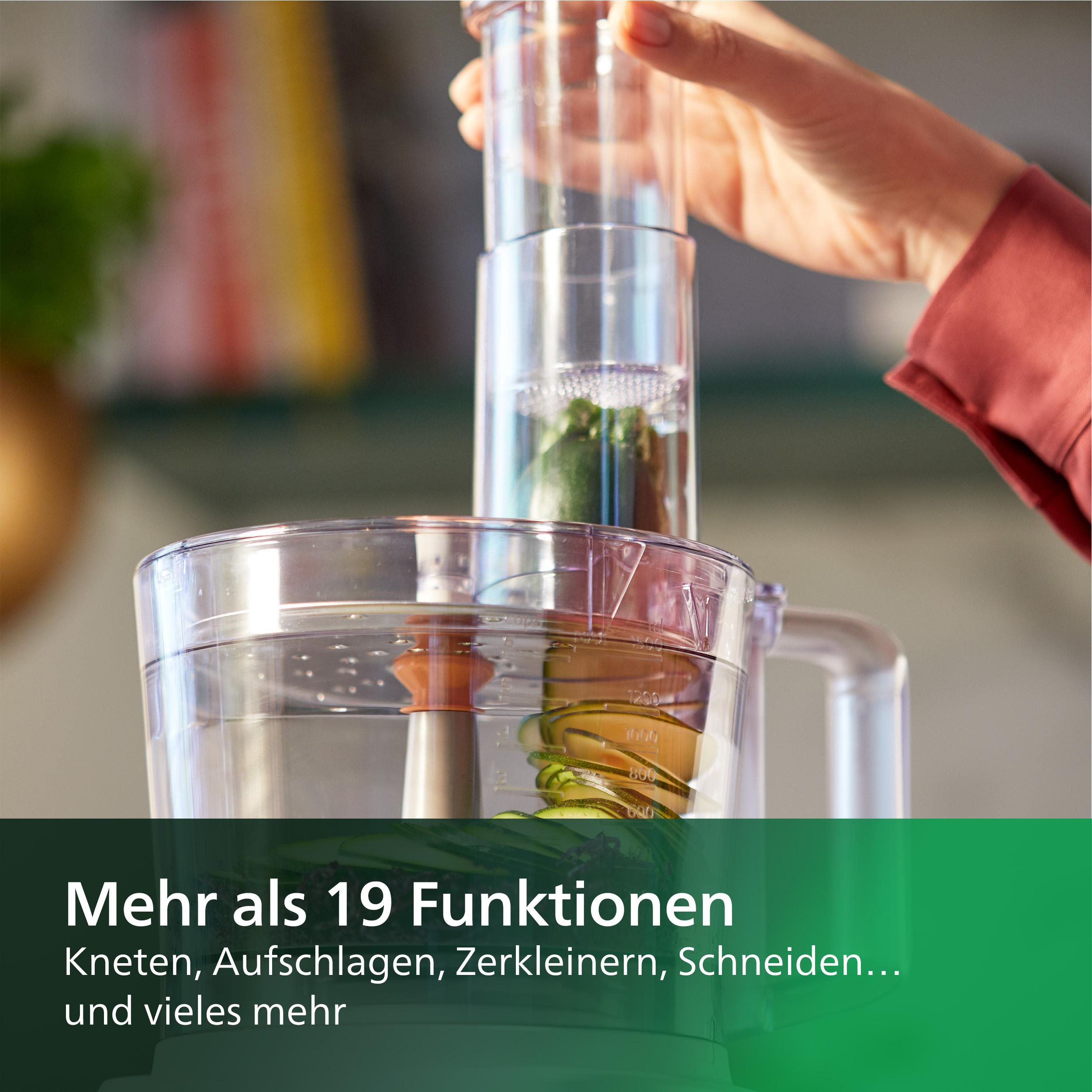 PHILIPS HR7320/00 Daily Compact Küchemaschine Weiß (Rührschüsselkapazität: 2,1 l, 700 Watt)