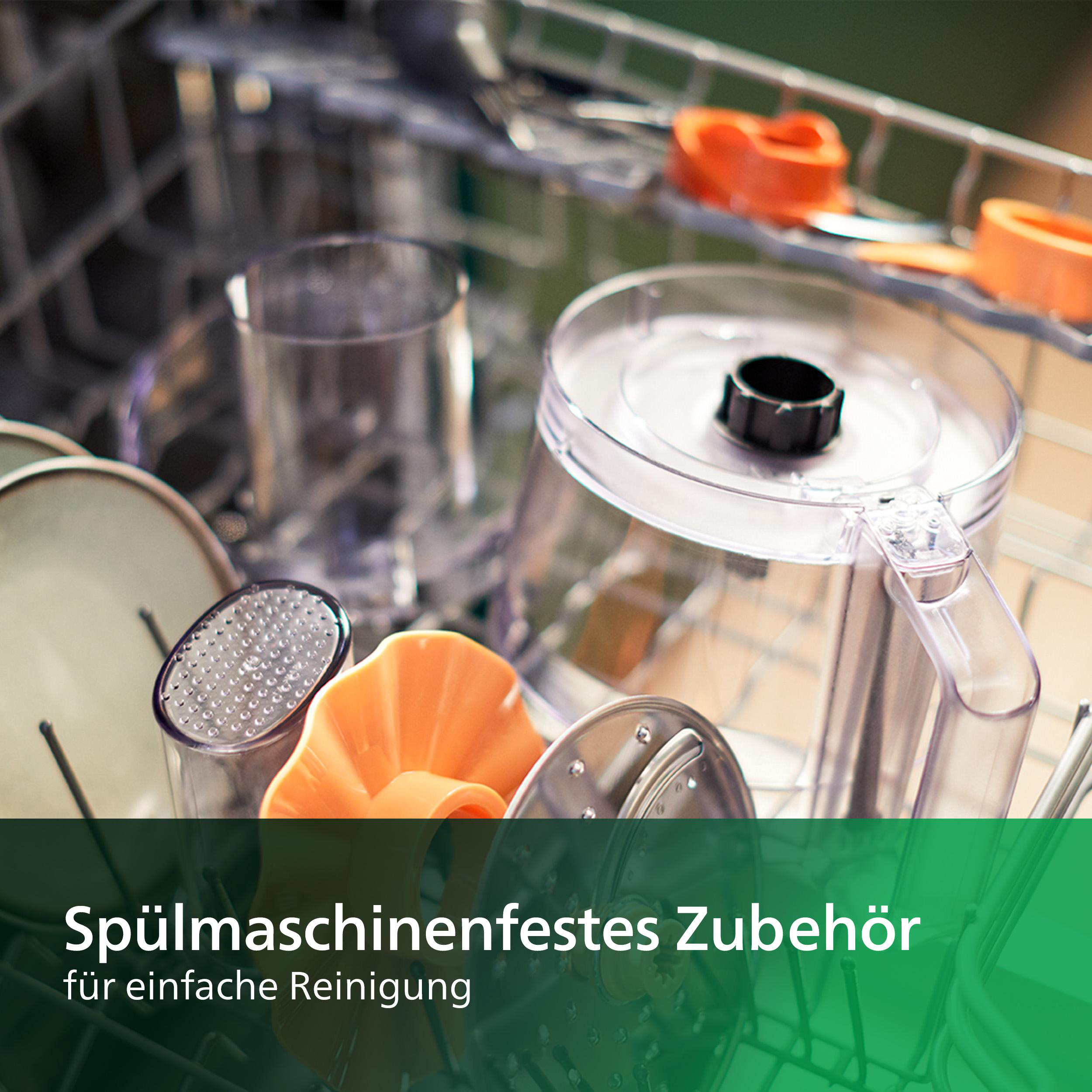 PHILIPS HR7320/00 Daily Compact Küchemaschine Weiß (Rührschüsselkapazität: 2,1 l, 700 Watt)