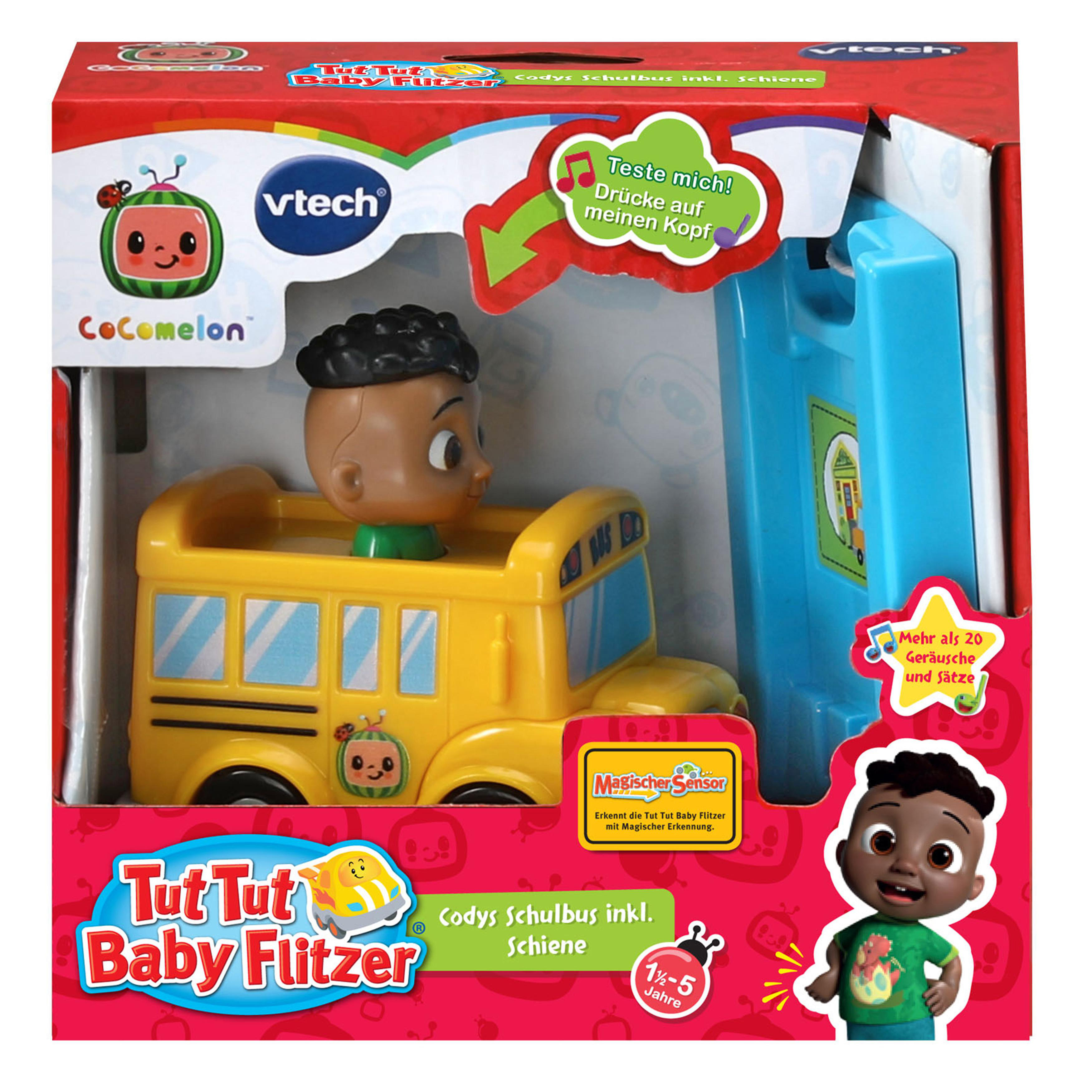 VTECH Tut Tut Baby Flitzer - CoComelon Codys Schulbus inkl. Schiene Tut Tut Baby Flitzer, Mehrfarbig