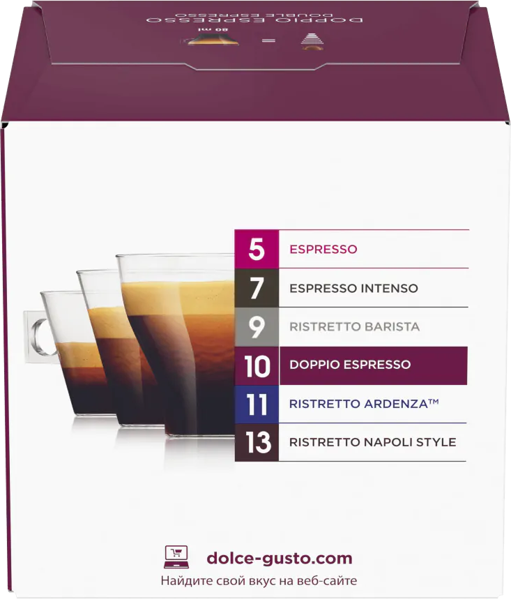 Eine Kaffeekapselbox mit verschiedenen Espresso-Typen.