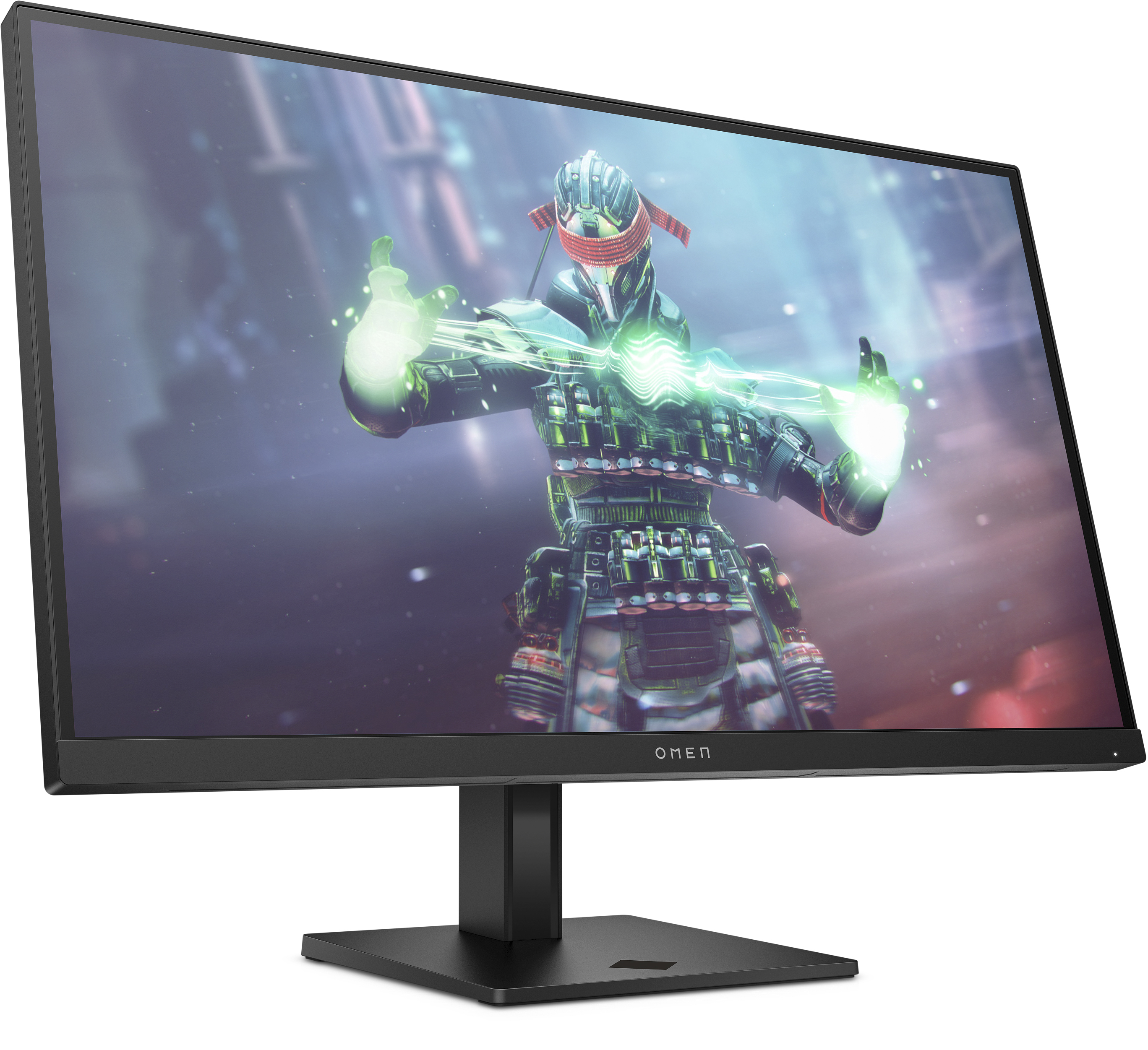 Ein Computermonitor mit einer Spielszene. Der Markenname OMEN ist sichtbar.