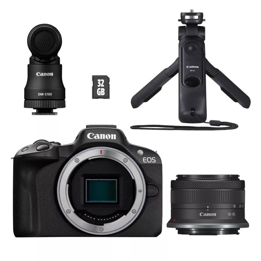 Aparat CANON EOS R50 + RF-S 18-45 IS STM + Creator Kit Czarny