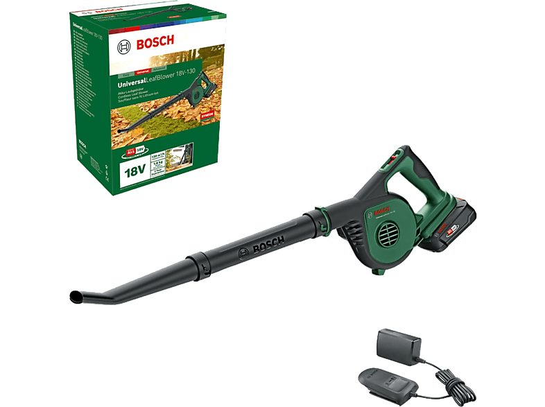 BOSCH UniversalLeafBlower 18V-130 Akkumulátoros lombfúvó, akkuval és töltővel (1x2,5Ah) (06008A0600)