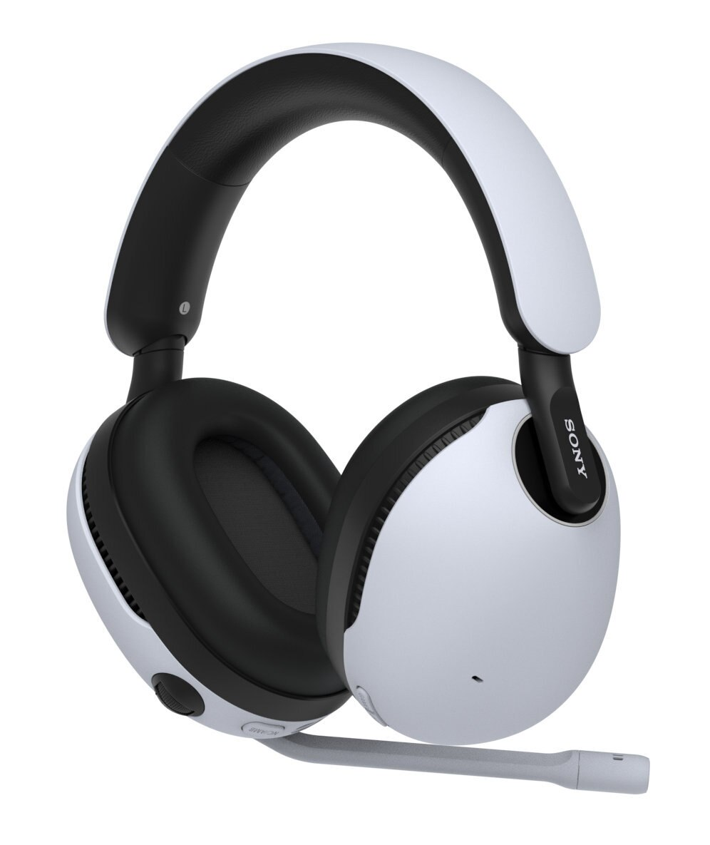 Biało-czarne słuchawki Sony z mikrofonem.