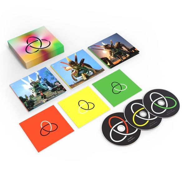 Boxset mit CDs und Kunstkarten. Enthält ein farbenfrohes Knotensymbol.